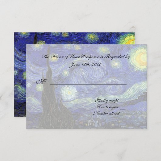 RSVP-reactiekaart RSVP Kaartje (Voorkant / Achterkant)