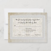RSVP-reactiekaart Rustic Lace Aged Linen RSVP Kaartje (Voorkant)