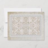 RSVP-reactiekaart Rustic Lace Aged  Linen RSVP Kaartje (Achterkant)