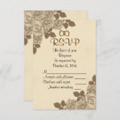 RSVP-reactiekaart sepia rozen RSVP Kaartje (Voorkant / Achterkant)
