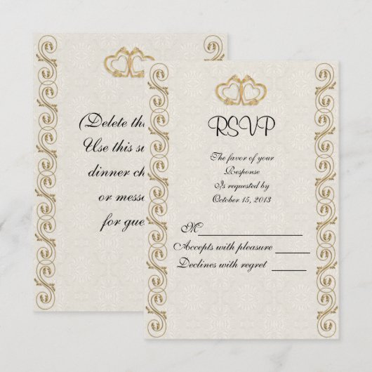 RSVP-reactiekaart traditioneel RSVP Kaartje (Voorkant / Achterkant)