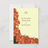 RSVP-reactiekaart tropische oranje leugens RSVP Kaartje (Achterkant)