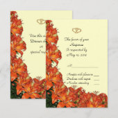 RSVP-reactiekaart tropische oranje leugens RSVP Kaartje (Voorkant / Achterkant)