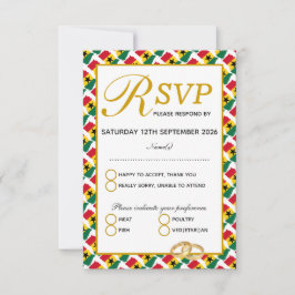 RSVP-reactiekaart van GHANA Wedding Celebration RSVP Kaartje