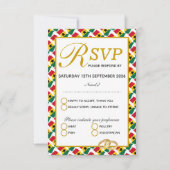 RSVP-reactiekaart van GHANA Wedding Celebration RSVP Kaartje (Voorkant)