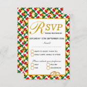 RSVP-reactiekaart van GHANA Wedding Celebration RSVP Kaartje (Voorkant / Achterkant)