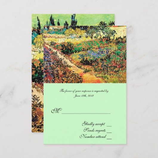 RSVP, reactiekaart, van Gogh RSVP Kaartje (Voorkant / Achterkant)