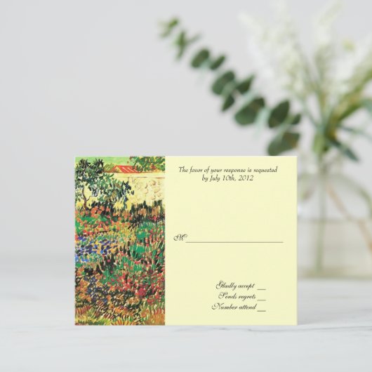 RSVP, reactiekaart, van Gogh Uitnodiging Briefkaart (Staand voorkant)