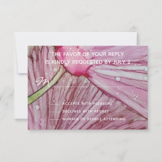 RSVP-reactiekaart voor bruiloft Turquoise & Lavend RSVP Kaartje (Voorkant)