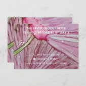 RSVP-reactiekaart voor bruiloft Turquoise & Lavend RSVP Kaartje (Voorkant / Achterkant)