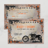 RSVP-reactiekaart voor fiets- of motorhuwelijk RSVP Kaartje (Voorkant / Achterkant)