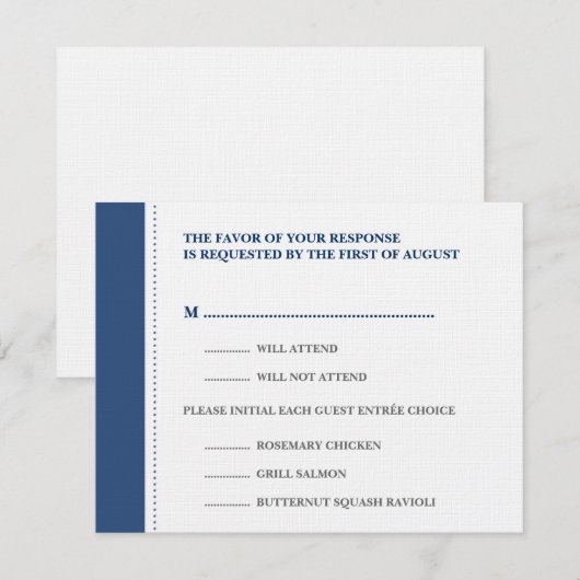 RSVP-reactiekaart voor marineslagblauwe baarden RSVP Kaartje (Voorkant / Achterkant)