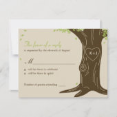 RSVP/reactiekaart voor Oak Tree Weddenschap RSVP Kaartje (Voorkant)
