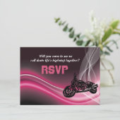 RSVP-reactiekaart voor roze wegfietsen Kaart (Staand voorkant)