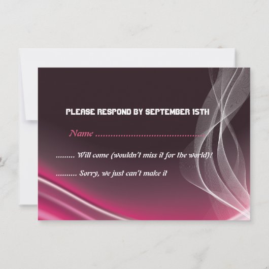 RSVP-reactiekaart voor roze wegfietsen Kaart (Achterkant)