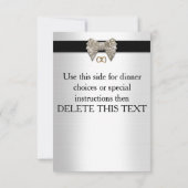 Rsvp-reactiekaart zwart-wit kaart (Achterkant)