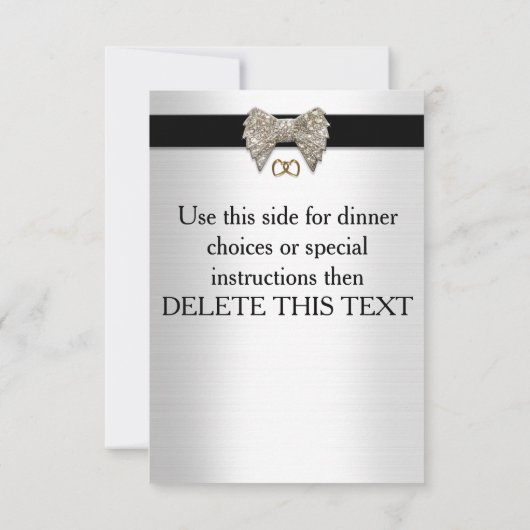 Rsvp-reactiekaart zwart-wit kaart (Achterkant)