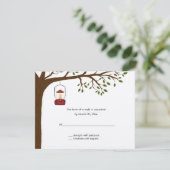 RSVP-reactiekaarten voor buitengebruik van kampeer RSVP Kaartje (Staand voorkant)