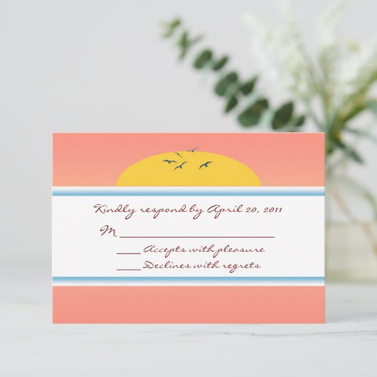 RSVP-reactiekaarten voor cruise Weddenschap aangep RSVP Kaartje (Staand voorkant)