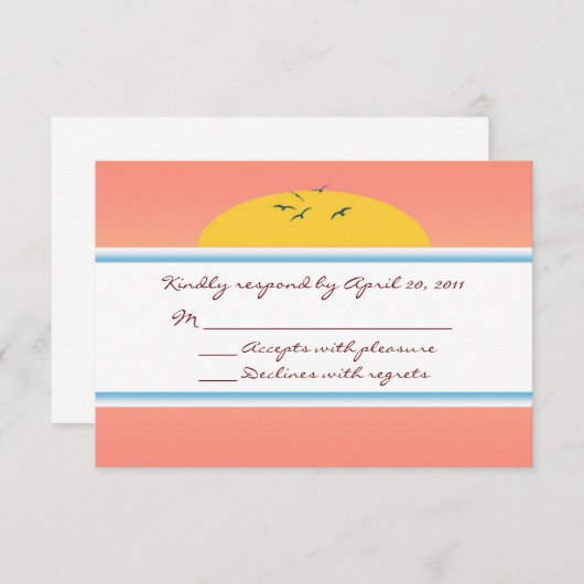 RSVP-reactiekaarten voor cruise Weddenschap aangep RSVP Kaartje (Voorkant / Achterkant)