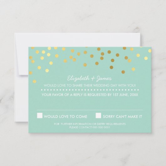 RSVP REAGEER schattige gouden folie confetti paste (Voorkant)