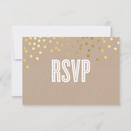 RSVP REAGEER schattige gouden folie confetti react (Achterkant)