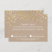 RSVP REAGEER schattige gouden folie confetti react (Voorkant / Achterkant)