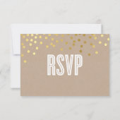 RSVP REAGEER schattige gouden folie confetti react Kaartje (Achterkant)