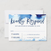 RSVP REAGEERT VRIENDELIJK op moderne donkerblauwe  (Voorkant)