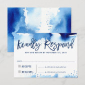 RSVP REAGEERT VRIENDELIJK op moderne donkerblauwe  (Voorkant / Achterkant)