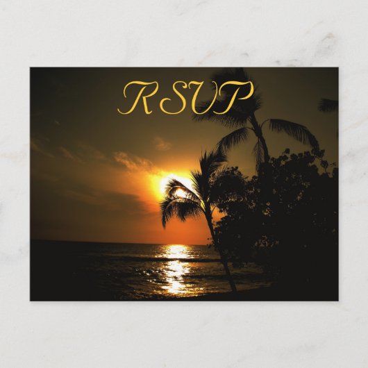 RSVP Receptie Respons Strandkustlijn Uitnodiging Briefkaart (Voorkant)