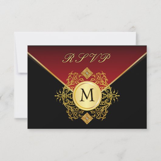 RSVP Red Gold Black Birthday Jubileum Weddenschap (Voorkant)
