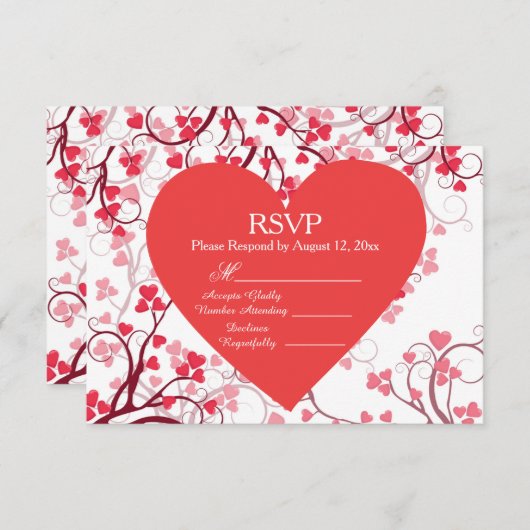 RSVP Red Hearts (Voorkant / Achterkant)