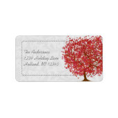 RSVP Red Tree Herfst Autumn Leaves Retouradres Etiket (Voorkant)
