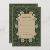 RSVP Regal Emerald Groen Antiek Goud Barok Kaart (Voorkant / Achterkant)