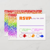 RSVP Regenboog Bruiloft Plezier En Moderne Uitnodi Kaart (Voorkant / Achterkant)