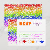 RSVP Regenboog Bruiloft Pret En Modern Kaart (Voorkant / Achterkant)