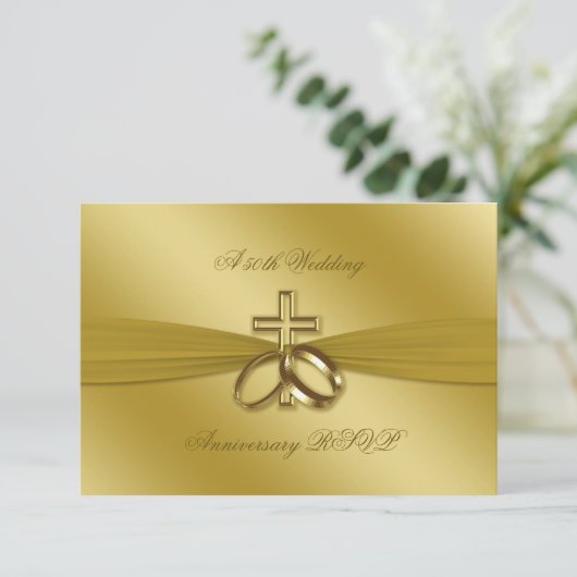 RSVP Religieuze Golden 50th Wedding Jubileum (Staand voorkant)