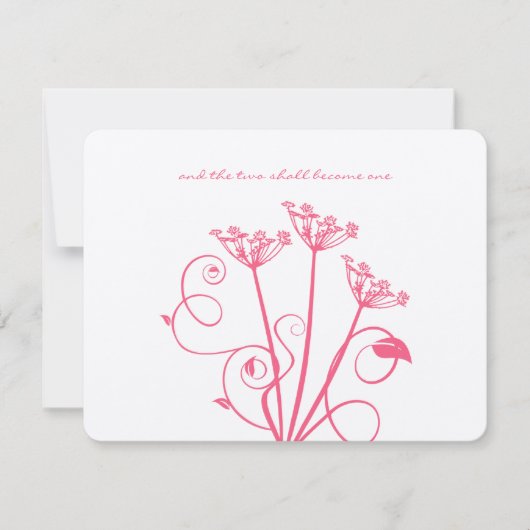 RSVP Religieuze Monogram roze Wilde Bloem Weddensc (Voorkant)