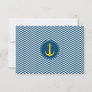 RSVP REPLY CARD monogram modern nautisch anker