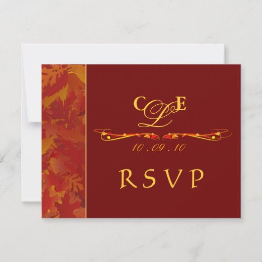 RSVP Reply Cards - herfst Wedding Invitations Kaartje (Voorkant)