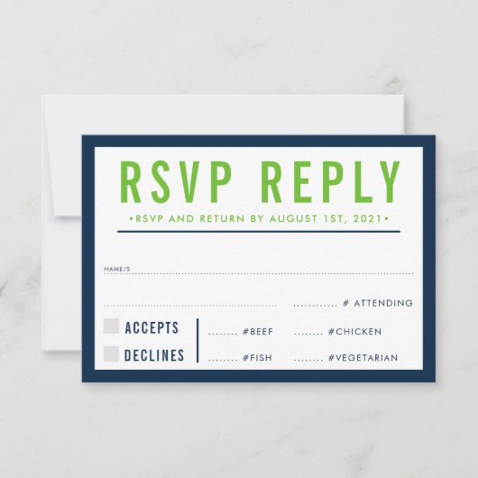 RSVP REPLY RESPONSE modern bold green marvy (Voorkant)