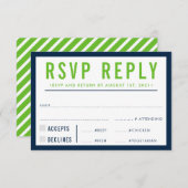 RSVP REPLY RESPONSE modern bold green marvy (Voorkant / Achterkant)