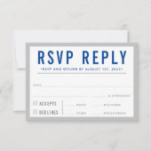 RSVP REPLY RESPONSE modern vettige jongen grijs bl (Voorkant)