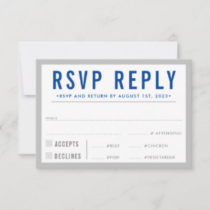 RSVP REPLY RESPONSE modern vettige jongen grijs bl