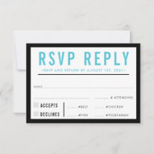 RSVP REPLY RESPONSE simpele, moderne, vette zwarte