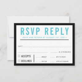 RSVP REPLY RESPONSE simpele, moderne, vette zwarte