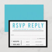 RSVP REPLY RESPONSE simpele, moderne, vette zwarte Kaartje (Voorkant / Achterkant)