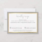 RSVP REPLY RESPONSE Simple stripe Patroon grijs (Voorkant)