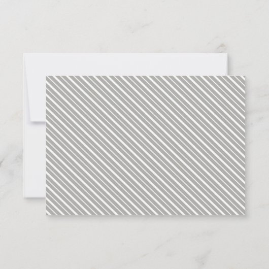 RSVP REPLY RESPONSE Simple stripe Patroon grijs Kaart (Achterkant)